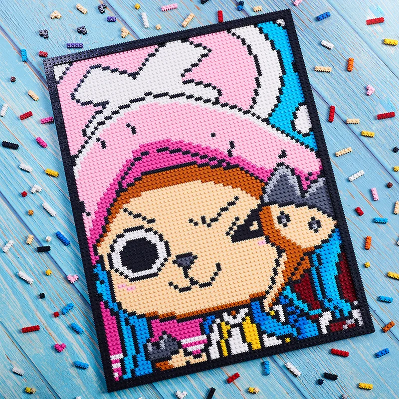 XRH 35.5x46.5 Dots Bricks 1x1 Wall Portraits DIY Home Decor Moc Pixel Painting Series Building Block Painting