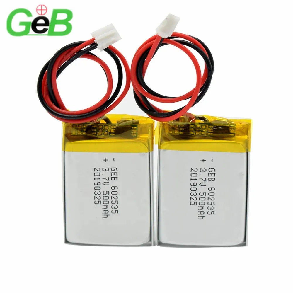 GEB Factory 602535 602035 702035 3.7V 500mAh 400mAh Best Small Lithium Polymer Rechargeable Lipo Battery For GPS Track 3.7V Lipo