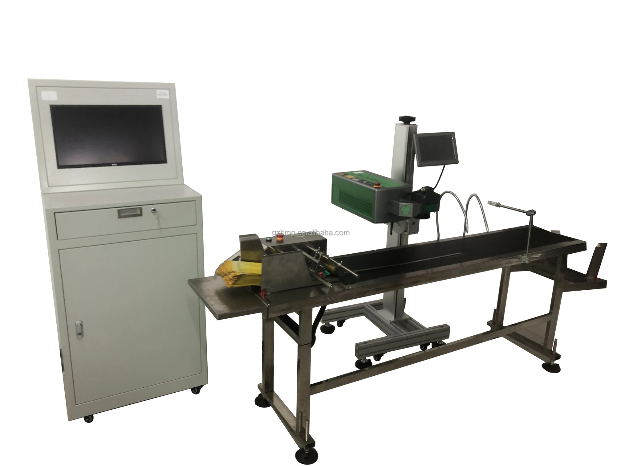 Automatic paging machine laser marking machine data association system