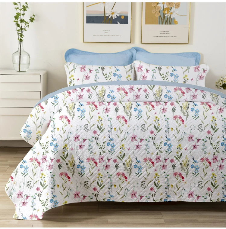 Aoyatex quilt bedding cover bedspread on bed for king size customized printed bedspread