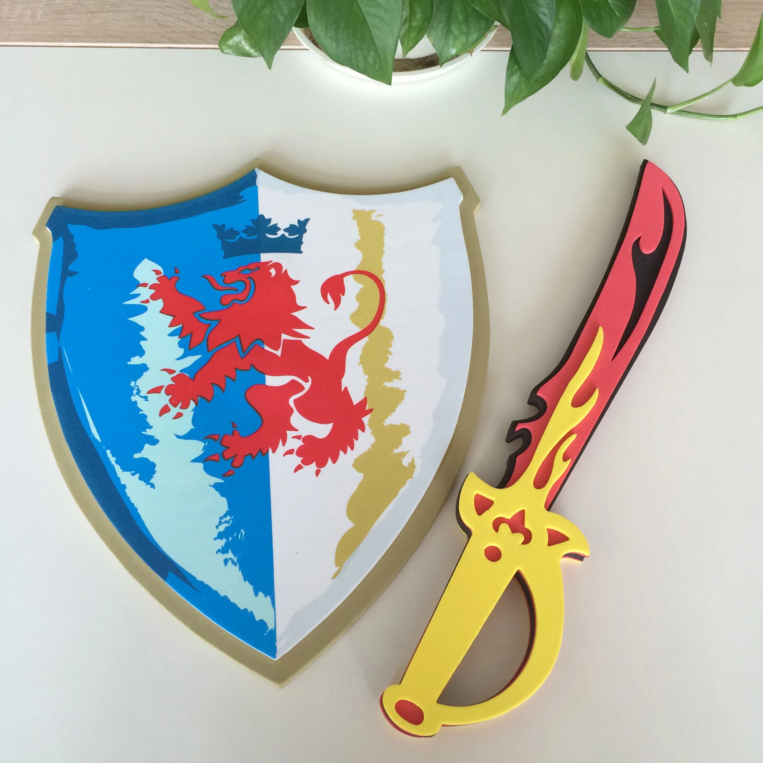 Customized eva foam software simulation boys and girls injury game sword shield environmental protection toys