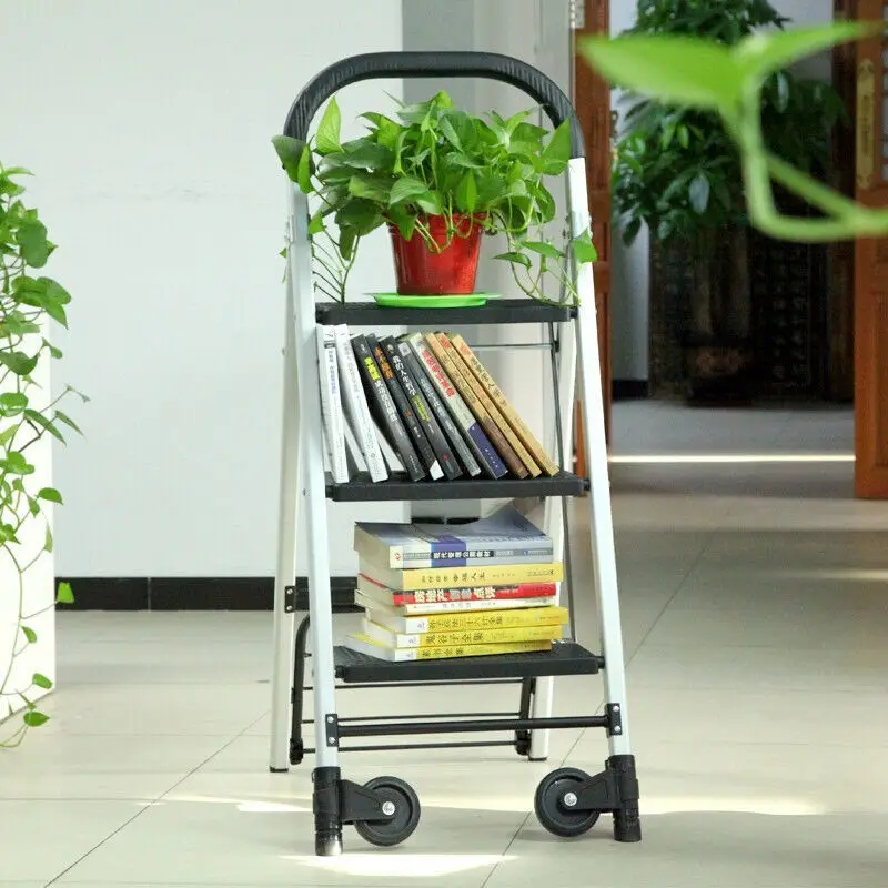 Handrail Household Ladder anti-slip homeuse Folding Aluminum multifunctional handling cart trolley step industrial ladder