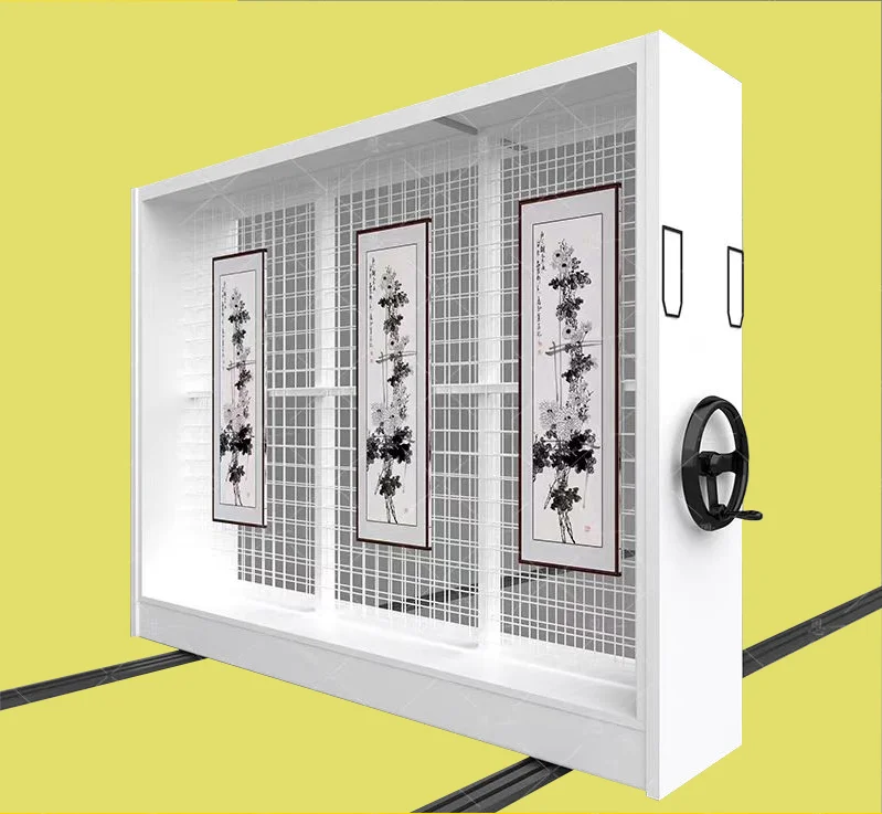 Modern High-Density Mobile Shelving System Metal Construction for Libraries Outdoor Spaces Schools Warehouses Home Offices