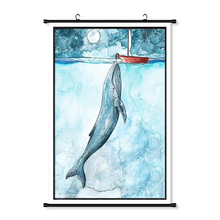 Quality Design Bedroom Decoration Cartoon Hanging Scroll Banner Hanging Flag Wooden Pole Kakemono