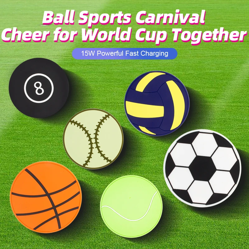 Qatar 2022 World Cup Accessories Custom OEM Gifts Products Football 15W Wireless Charger