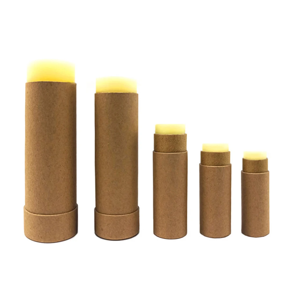 
Custom Eco Friendly Cylinder Round Kraft Paper Tube Packaging Cardboard White Push Up Cosmetic Lip Balm Paper Lipstick Tube 