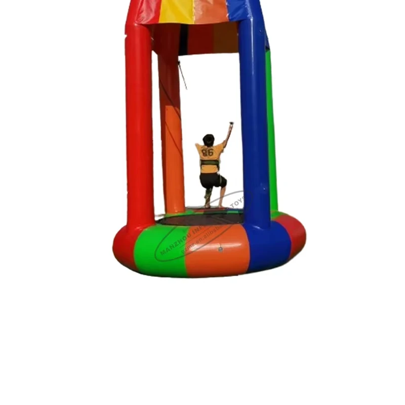 Kids Rides Carnival Safety Inflatable Bungee Jumping Trampoline with Trampoline Elastic Band