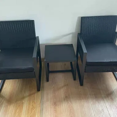 wicker sofa square coffee table rattan furniture set Three sets of  chair and coffee table(Knocked Down)