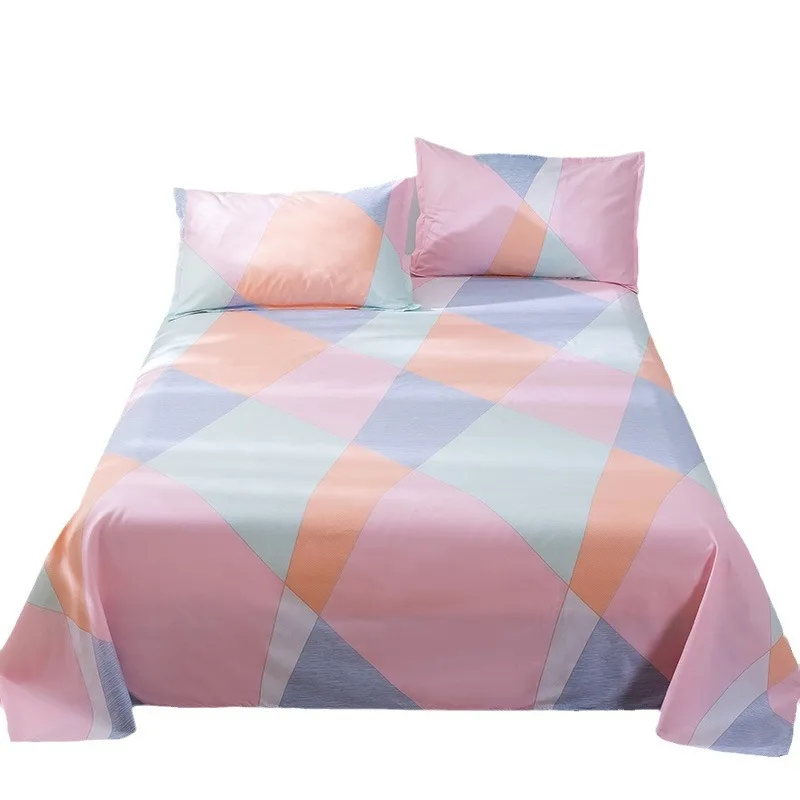 Bed sheet pieces four-piece set fall dormitory washed cotton three-piece set singles brushed wholesale