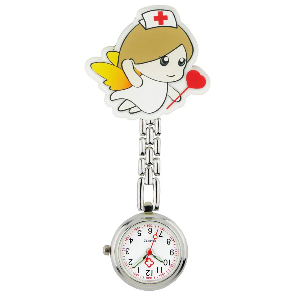 Wholesale Cartoon nurse pocket watch nurse chest watch clip quartz watch