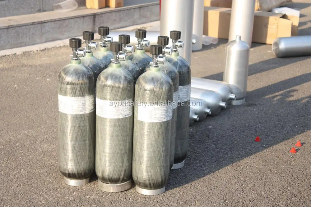 Composite Gas Cylinder Mine Industries Shock Resistance Wrapped Fiberglass CE Wholesale 3L Shanghai High Pressure Oxygen 30M Pa