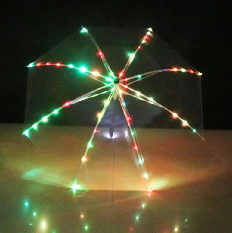 Merchant Direct Sale Hot Selling New Lighting Umbrella Fashion Transparent Led Umbrella With Flashlight
