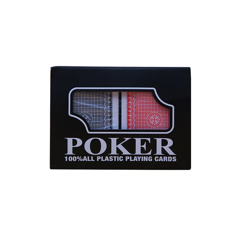 Wholesale Custom Print Plastic Pvc Durable Waterproof Plastic Playing Cards big characters Texas  Poker Cards With Custom Box