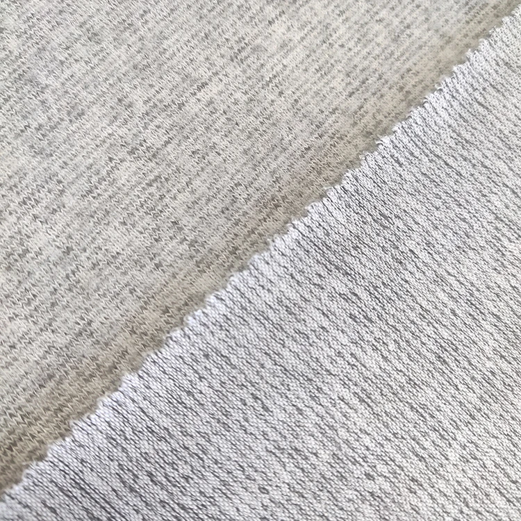 Soft hacci fabric 195gsm single brushed 68% rayon 28% polyester 4% spandex knit fabric for sweaters and sleepwear