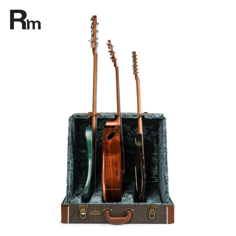 Vintage 3 pcs guitar stand Case Wooden Electric Bass Guitar Show Box Classical Acoustic Guitar Accessory  Display Case