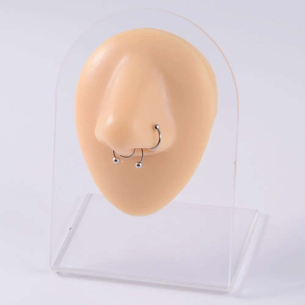 Newest Soft Silicone Ear Model Tattoo Practice Piercing Tools Ear Studs Earring Display Tool Acrylic Display Stand Kit