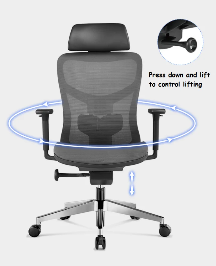 FoShan factory New Model Best Ergonomic Office Chair Arched Chair 200kg Brown Leather Chair For Office Top China Furniture
