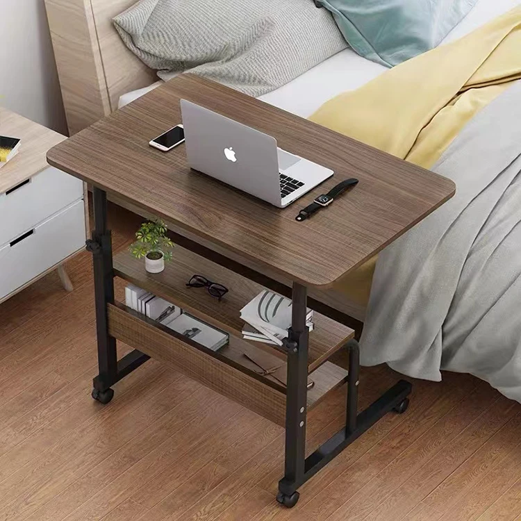 adjustable multifunctional portable bedside executive movable computer pc office laptop desk stand bed side table with wheels