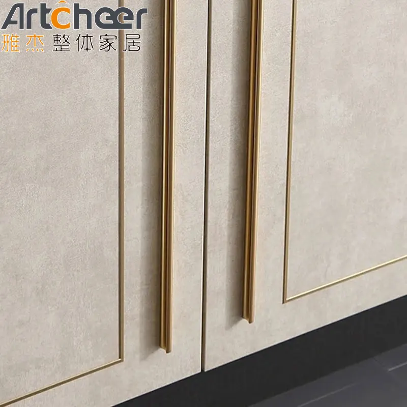 Closets bedroom modern minimalist design with golden strip decoration