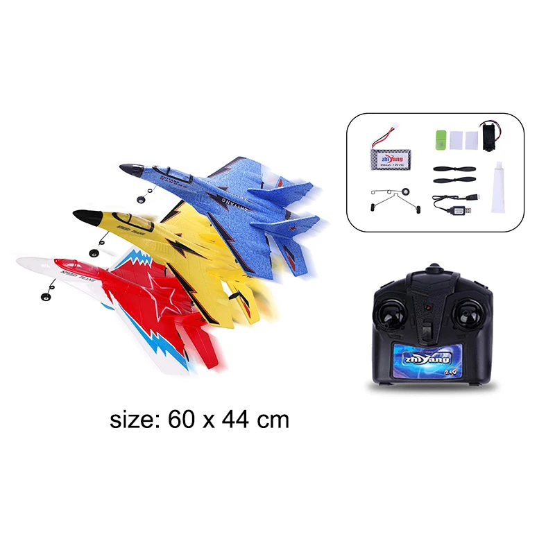 Remote Control 2.4G Glider EPP Foam Flying Helicopter Jet with Lights RC Fighter Toys