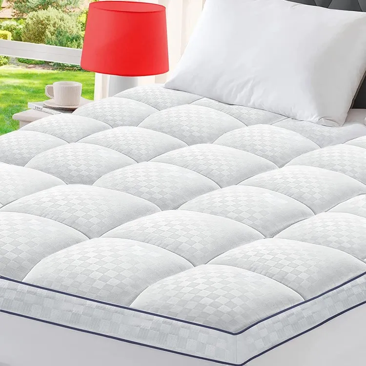 Mattress Topper Extra Thick Mattress Pad Cover Super Soft Breathable Down Alternative Fill Pillow Top Bed Topper