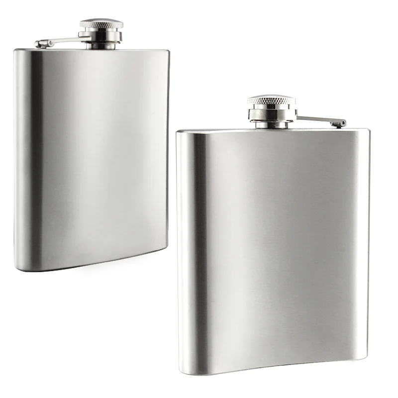 Wholesales 7oz Whiskey Pocket Titanium Thermo Hip Flask Set, Custom 7 oz Stainless Steel Metal Liquor Hip Flask