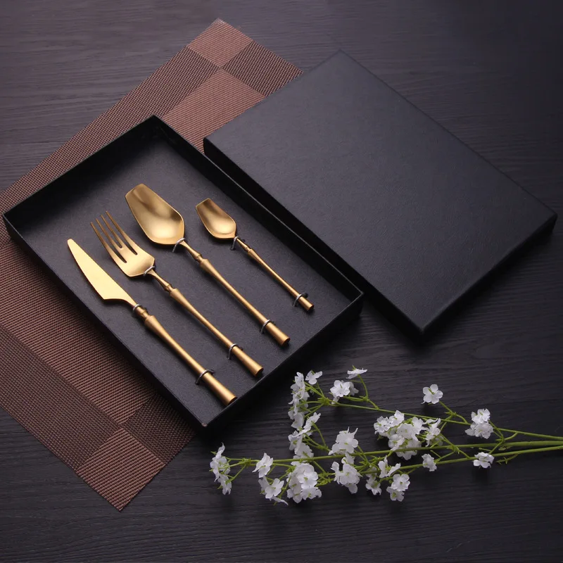 High Quality Unique Design Luxury Flatware Wedding Cutlery Set Dinner Full Set for Event