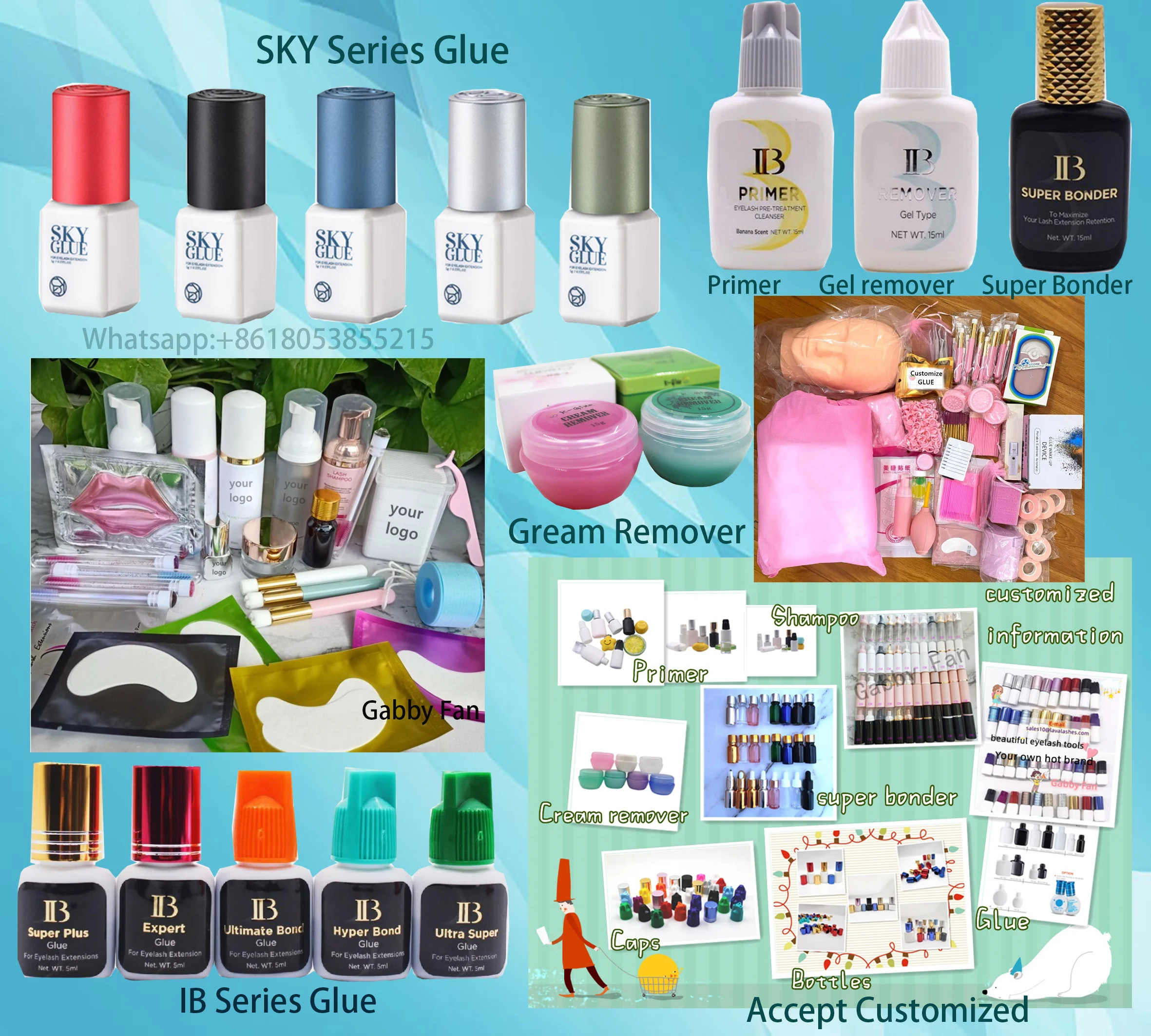 wholesale 5ml latex free eyelash adhesive IB Infinite+ Bond glue for grafting lashes