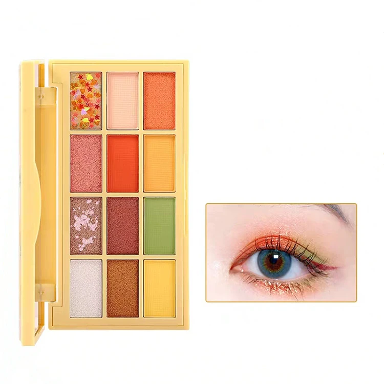 
12Colors Matte Shimmer Jelly Eyeshadow Palette Waterproof Pigment Highlighter Eye Shadow Powder Makeup Cosmetics 