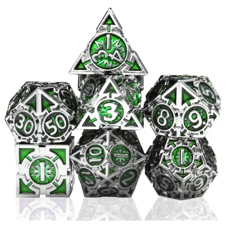 Manufacturer Wholesale Custom Bulk Metal Dice Set Colored Polyhedral Zinc Alloy Dice DND Die for Dungeons & Dragon D&D Game Dice