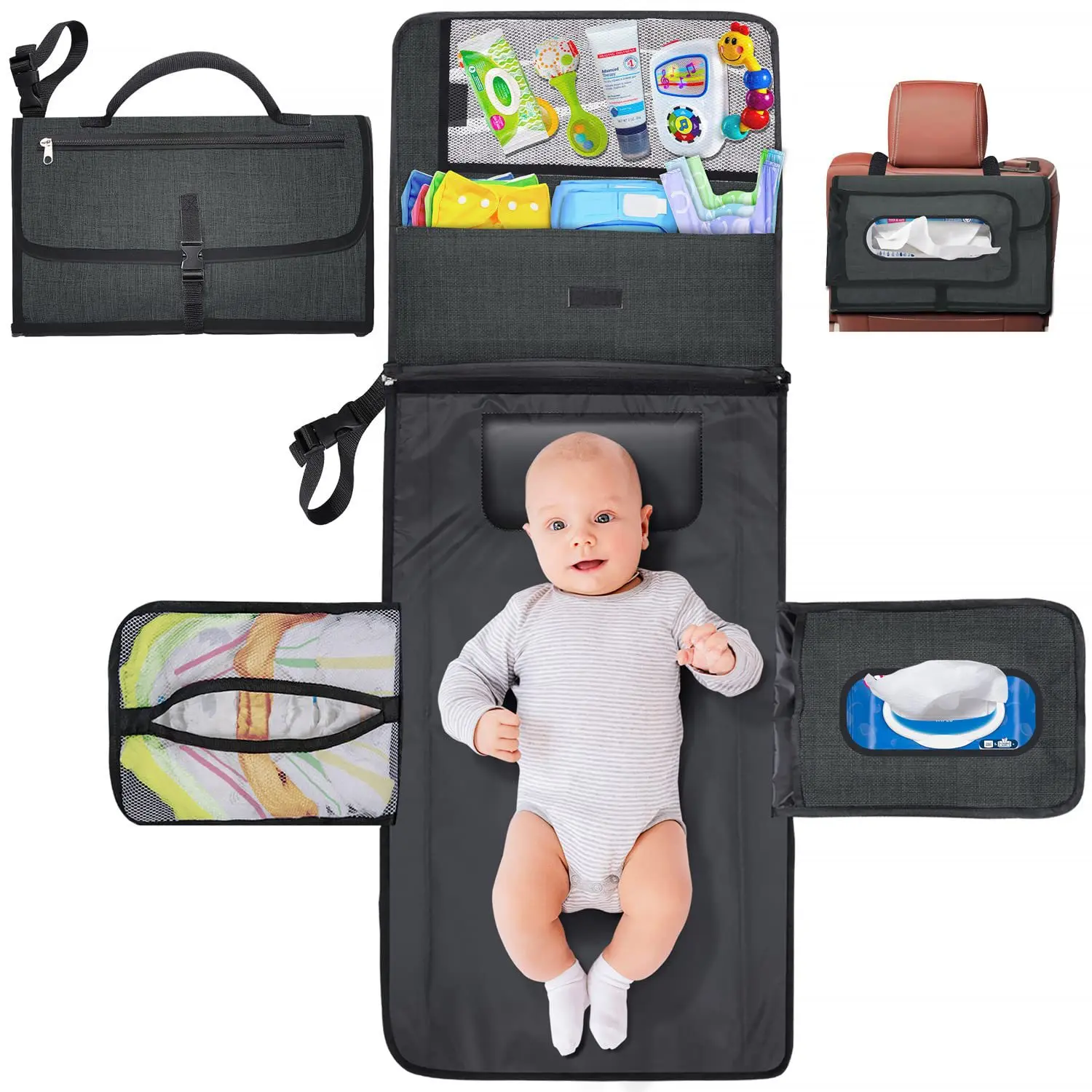 Portable Baby Diaper Changing Pad Waterproof Diaper Changing Table for Newborns Handheld Baby Bag Quilt Mattresses