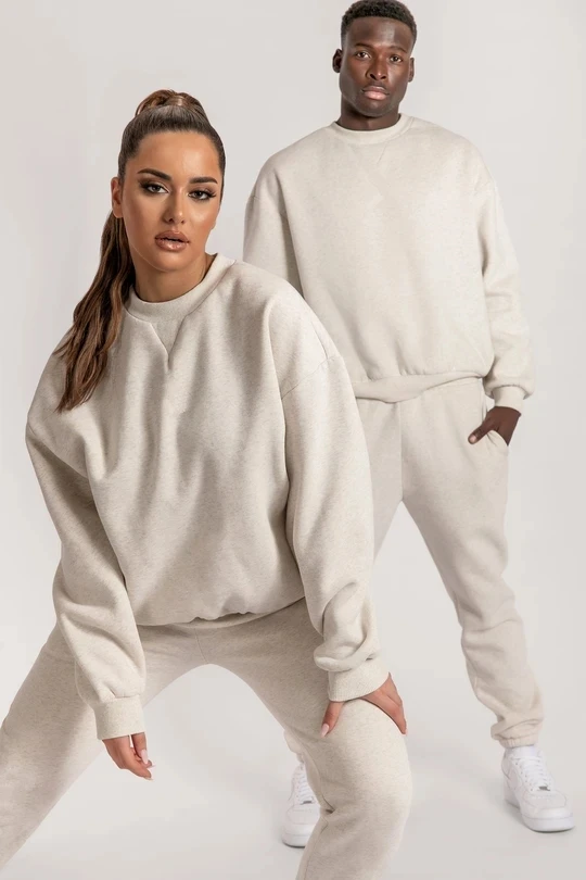 Custom Logo Women Causal 2 two pieces clothing Oversize Crop Hoodies and Jogger Sets for Ladies