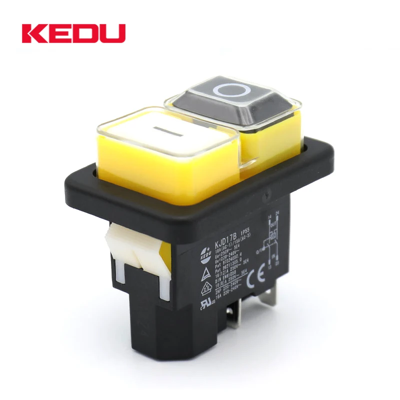 KEDU KJD17B черно-белая кнопка 2NO Pusth кнопочные переключатели магнитный переключатель
