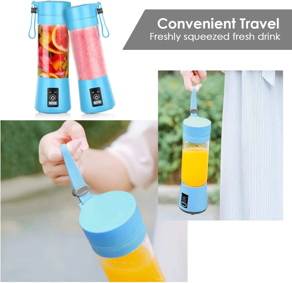 Portable Blender Personal Size Blender - Blender for Smoothies and Shakes, Mini Blender with Six Blades in 3D, Small Blender