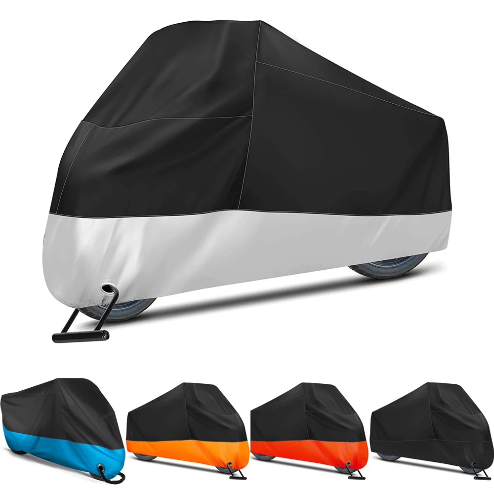 All Season Sun Rain Waterproof Motorbike Cover Outdoor Protection Durable Motorcycle Cover with Lock-Holes Storage Bag