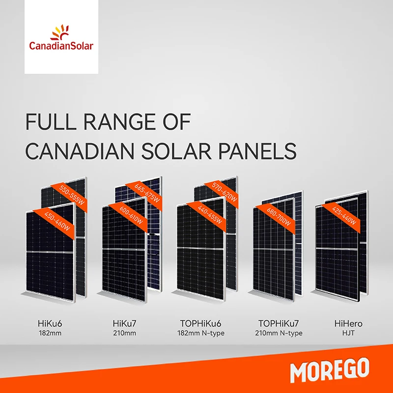 Moregosolar supplying Grade A Tier 1 Canadian Solar Panel 182mm solar cell solar panel 545W 550W 555W good price