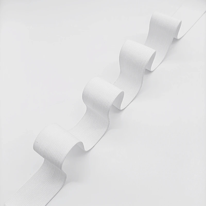 High elasticity crochet knitted elastic band black and white custom wide knitted elastic bands for garment