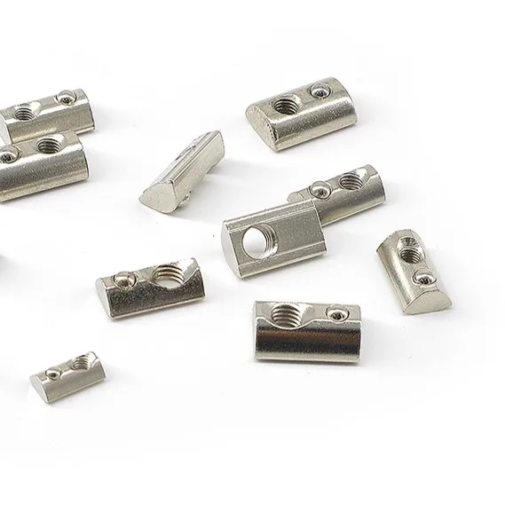 Steel OB40 M8 Roll-in T-nuts with ball spring for aluminium profile