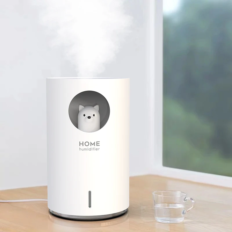 
New Design 700ml Bear Cute Night Light Ultrasonic Cool Mist Usb Air Humidifier For Home Use 