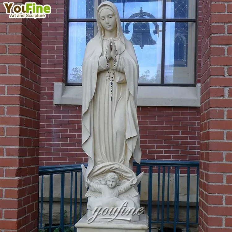 Hand Carved Outdoor Church Religious Marble Big Saint Statue of Mother Mary