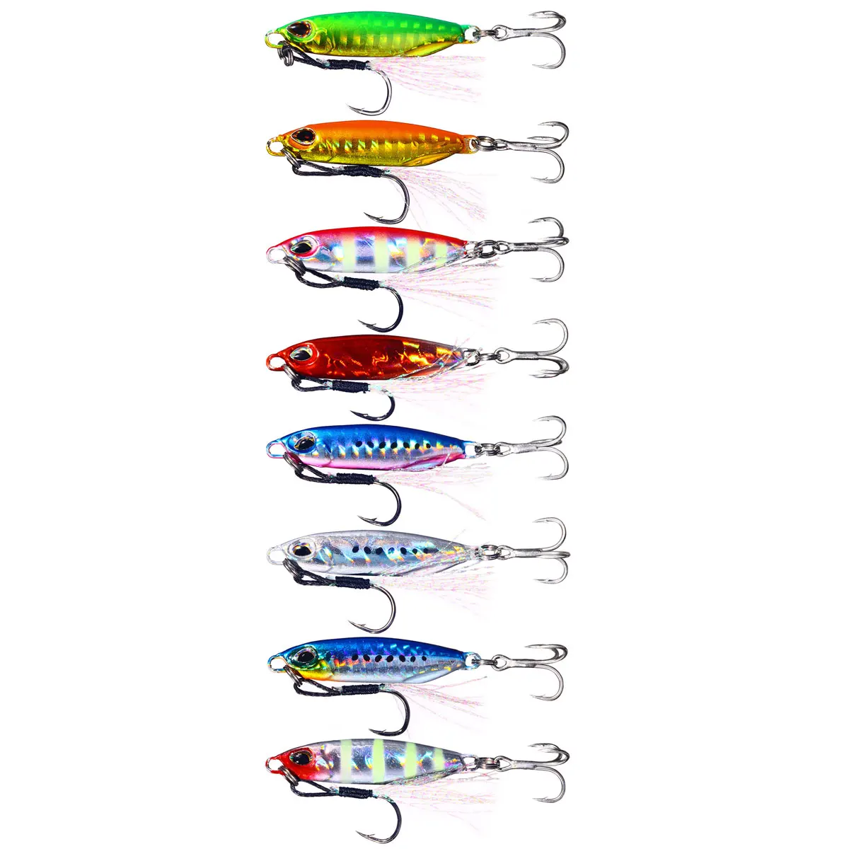 16G 32G High quality slow sinking  fishing lure metal lead jig fishing bait with double hooks