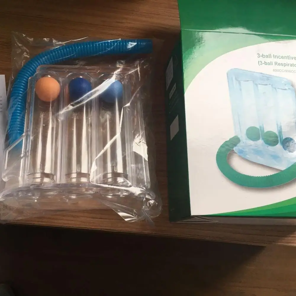 
Горячая Распродажа, Спирометр с 3 шариками 600CC -900CC- 1200CC, тренажер для дыхания, тренажер для дыхания для ухода за здоровьем 