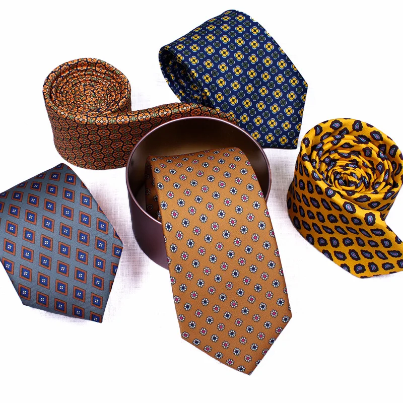 Custom High Quality Personalized Italian Silk Polyester Necktie Fabric Corbatas Woven Neck Ties Mens Tie