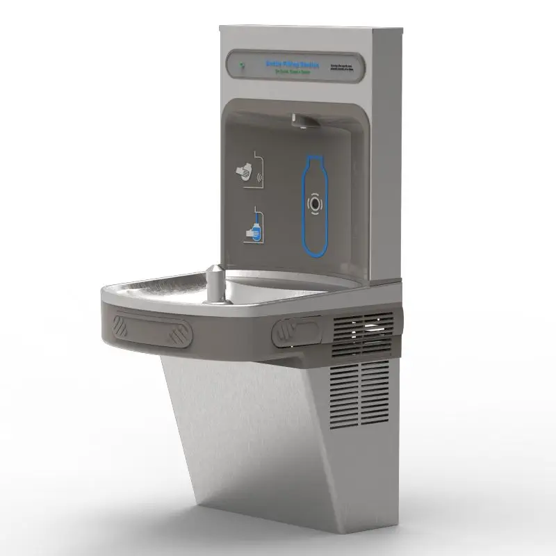 TB35-2 Electric Water Coolers Bottle Filling Station with Single Cooler, Non-Filtered Refrigerated,handfree touchless