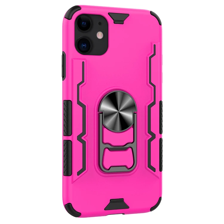 Hot Selling 360 Rotating Convenient Car Holder Hybrid Back Cover TPU Bumper Metal Kickstand Phone Case For iphone 11 6.1