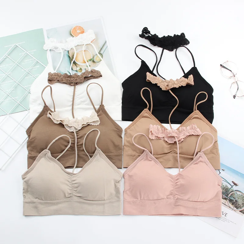 
Japanese Girls Bra Tube Top Chest Wrap Beautiful Back Strapless Woman Tank Top Chest Wrap 