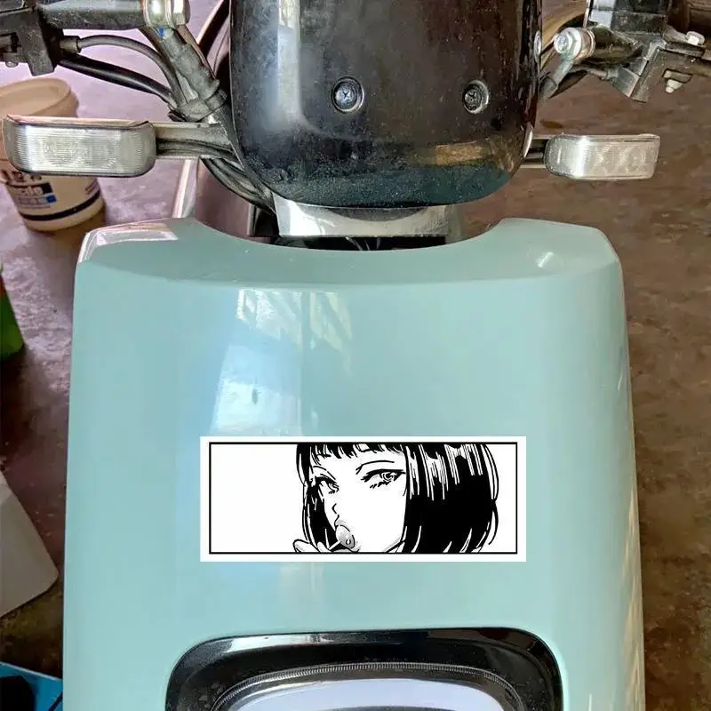 Popular Custom Creative black & white Style Cartoon Girls Figures Car Stickers For Motorbike