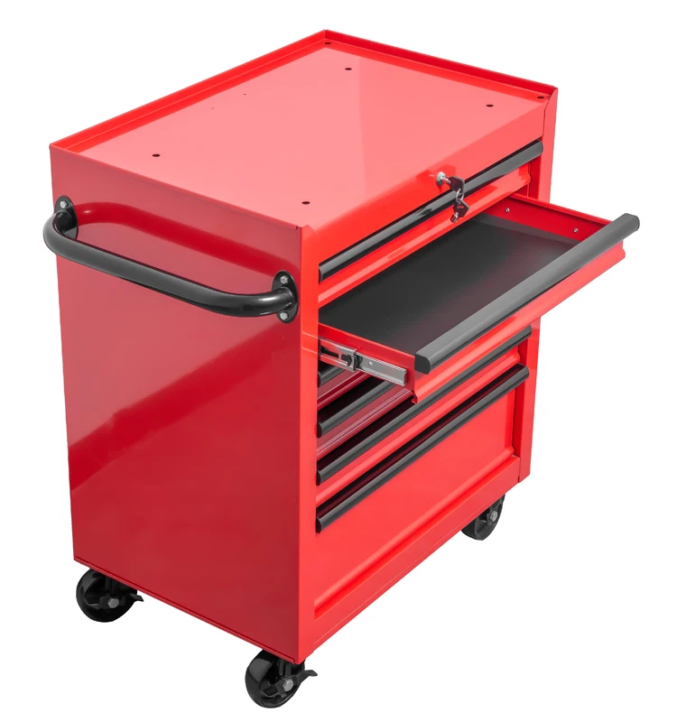 toolbox trolley 26.5 Inch  Red Coating  6 Drawer  Rolling tool trolley with tools