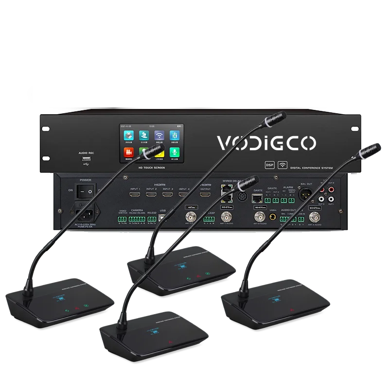 VCS-W3628CD Complete Multi Hand In Hand Desktop Digital Wireless and Wired Voting Room Equipment Conference Hall Sound System
