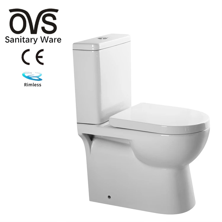 OVS CE Europe Modern Wc Toilet Bowl With Bidet Gravity Flushing Ceramic Bathroom Two Piece Washdown Toilets